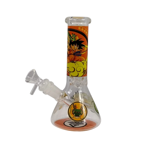 8IB016 - 8-Inch Borosilicate Glass Beaker Water Pipe (Anime Dragon Ball Z Son Goku Manga)
