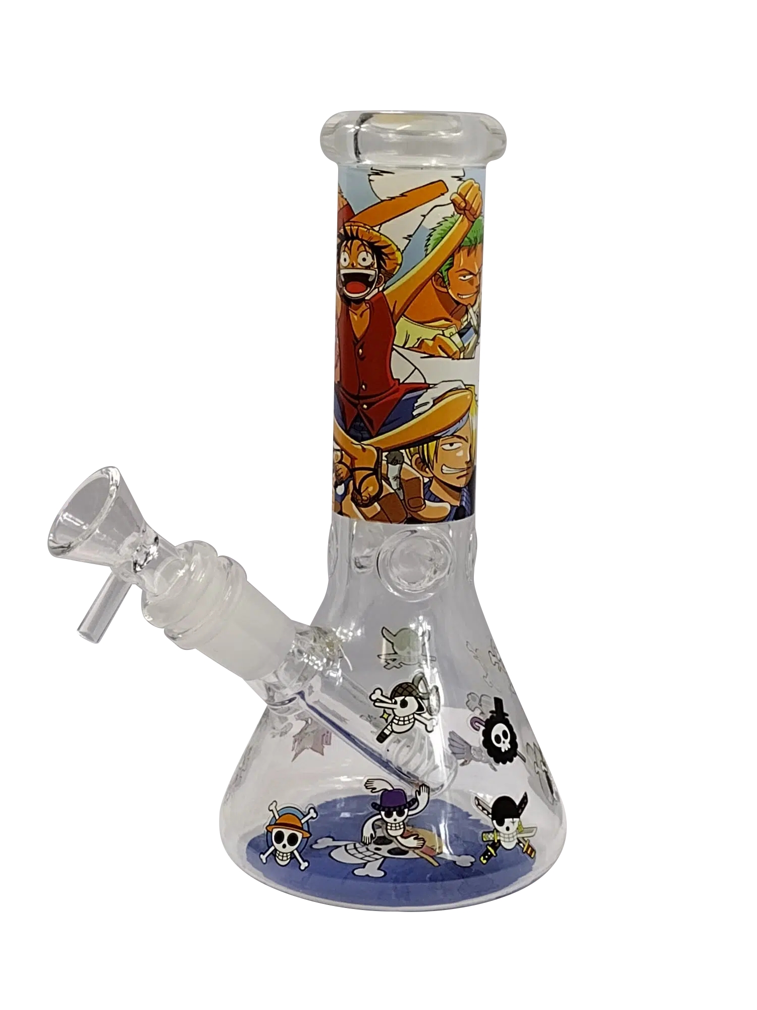 8IB018 – 8-Inch Borosilicate Glass Beaker Water Pipe (Anime One Piece – Monkey D Luffy)