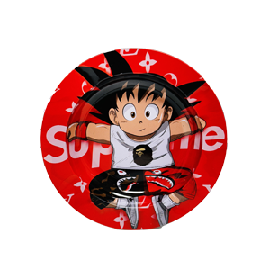 ASH090 Tin Ashtray 5.5″x5.5″ Dragon Ball Z Goku Black Hair