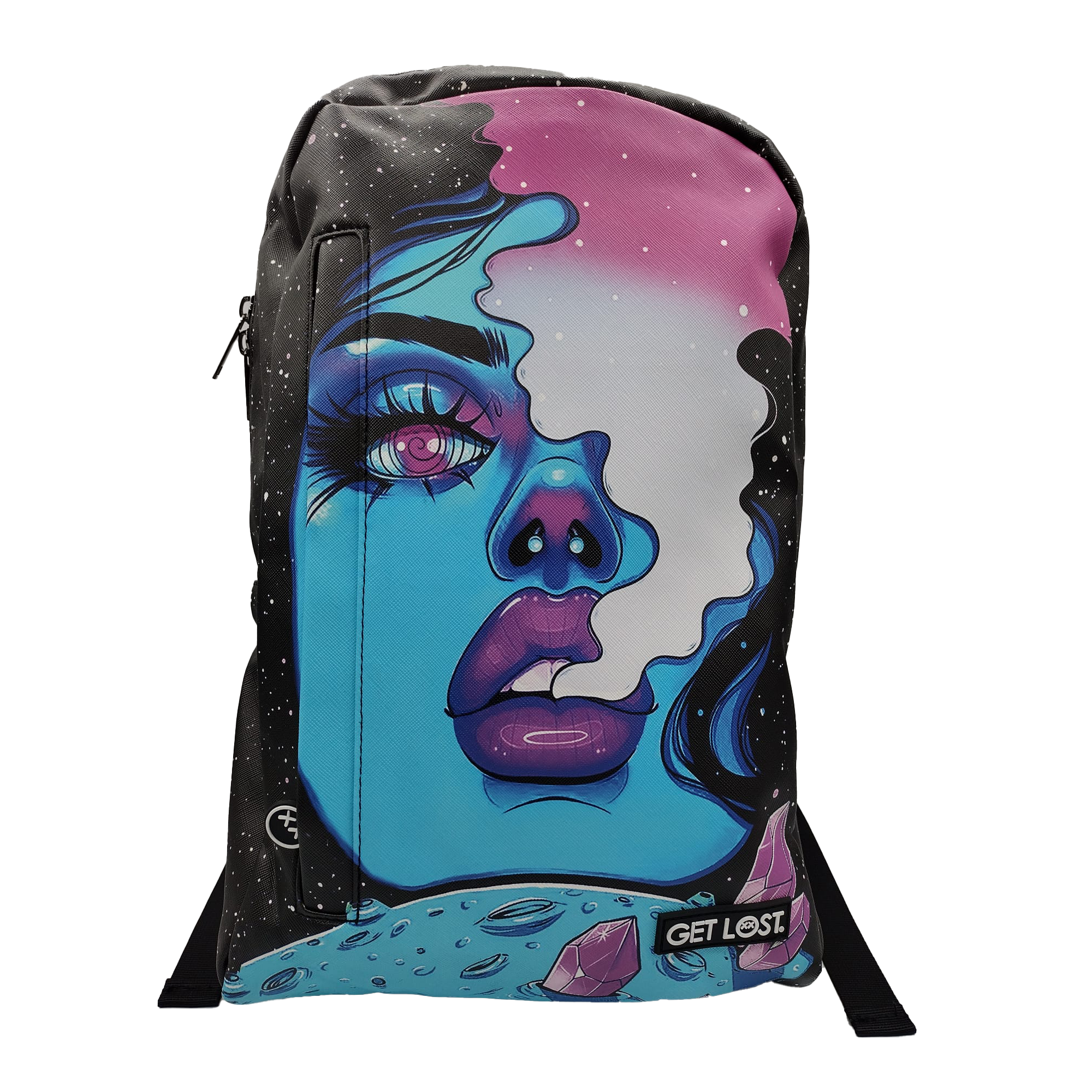 BP-SL-002 Premium Saffiano Smell Proof Backpack (Galaxy Blue Girl Smoking)