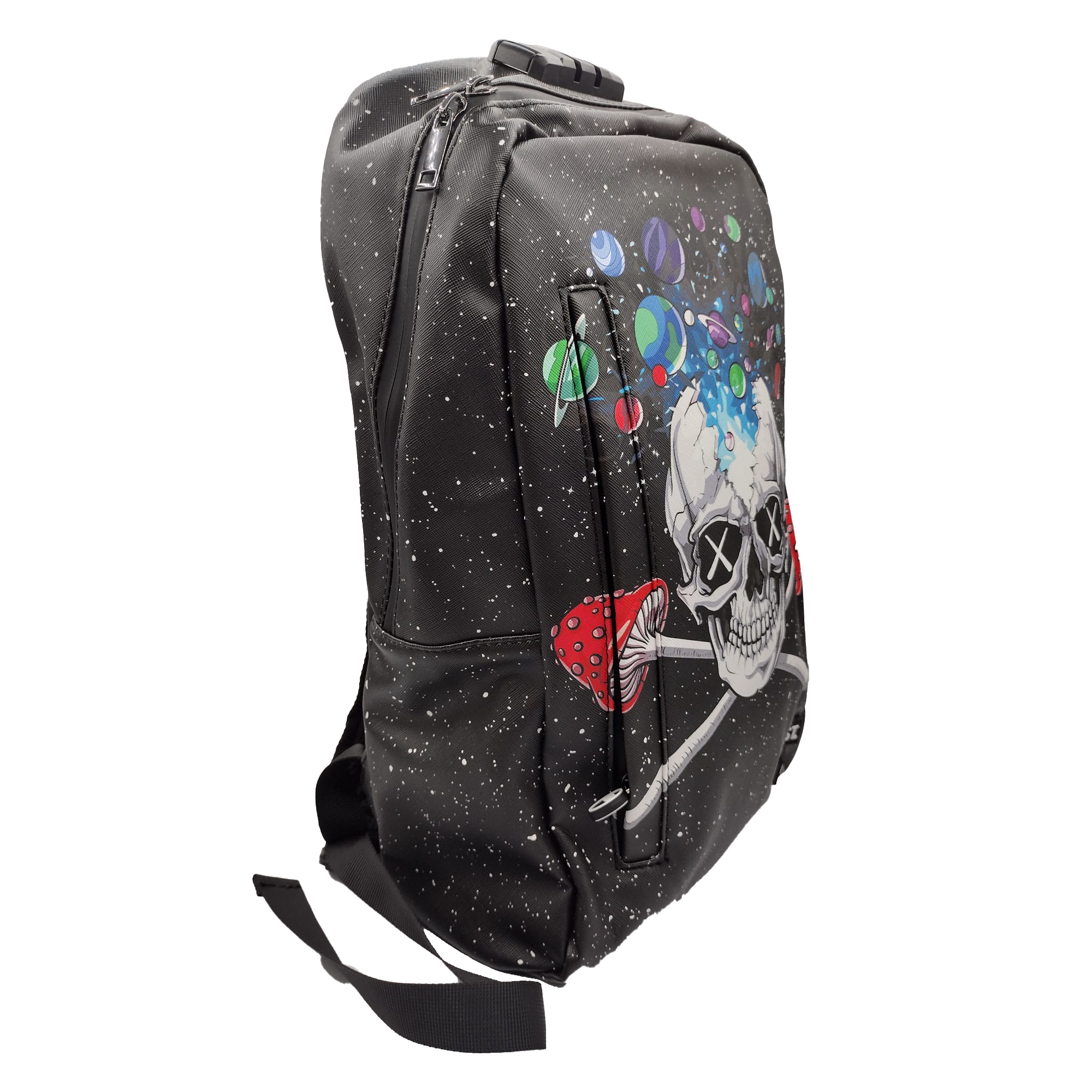 BP-SL-009 Premium Saffiano Smell Proof Backpack (Galaxy Skull) - Image 2