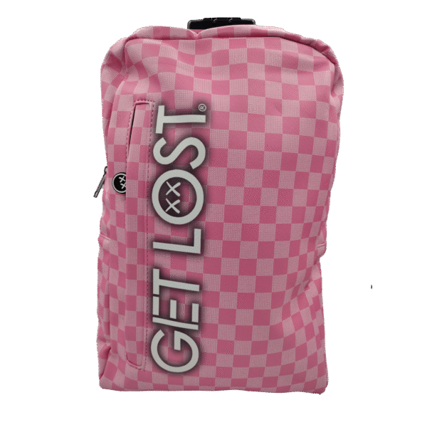 BP-SL-020 Premium Saffiano Smell Proof Backpack (Pink Squares)