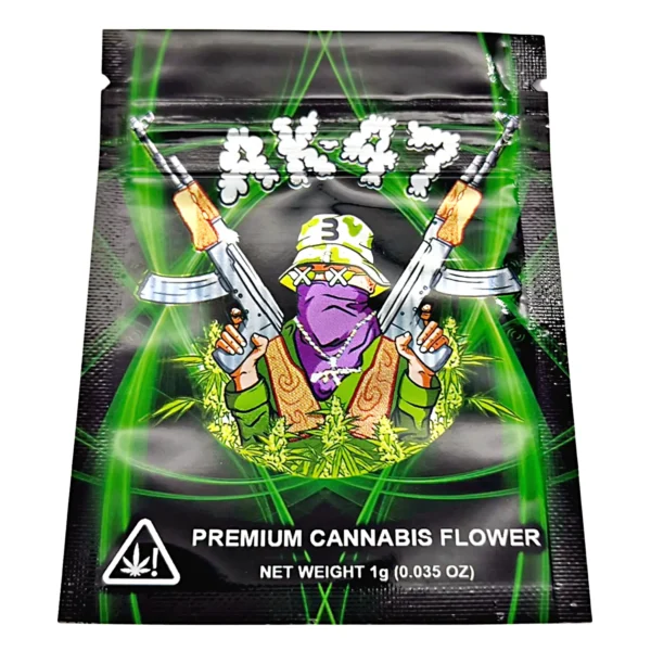 1 Gram Mylar Bag – Premium Smell-Proof Flower Packaging - AK-47 (100 Count) CMB-1G-004