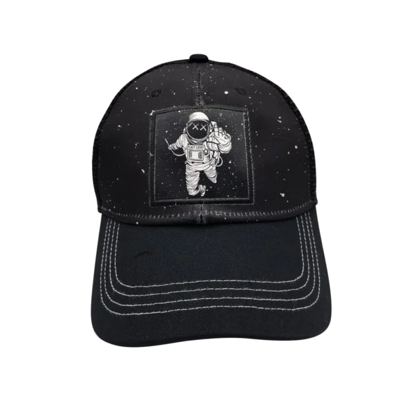 CSPP-002 Get Lost Secret Zipper Pocket Cap – Smell-Proof Stash Hat (Astronaut Floating In Space)