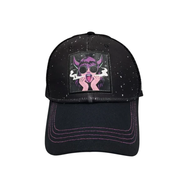 CSPP-016 Get Lost Secret Zipper Pocket Cap – Smell-Proof Stash Hat (Purple Devil Girl)