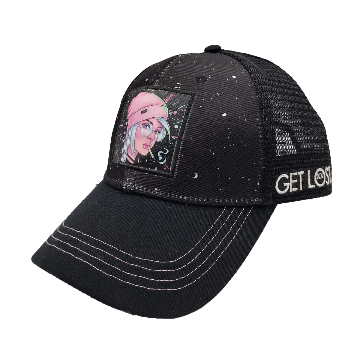 CSPP-017 Get Lost Secret Zipper Pocket Cap – Smell-Proof Stash Hat (Pink Hat Girl) - Image 3
