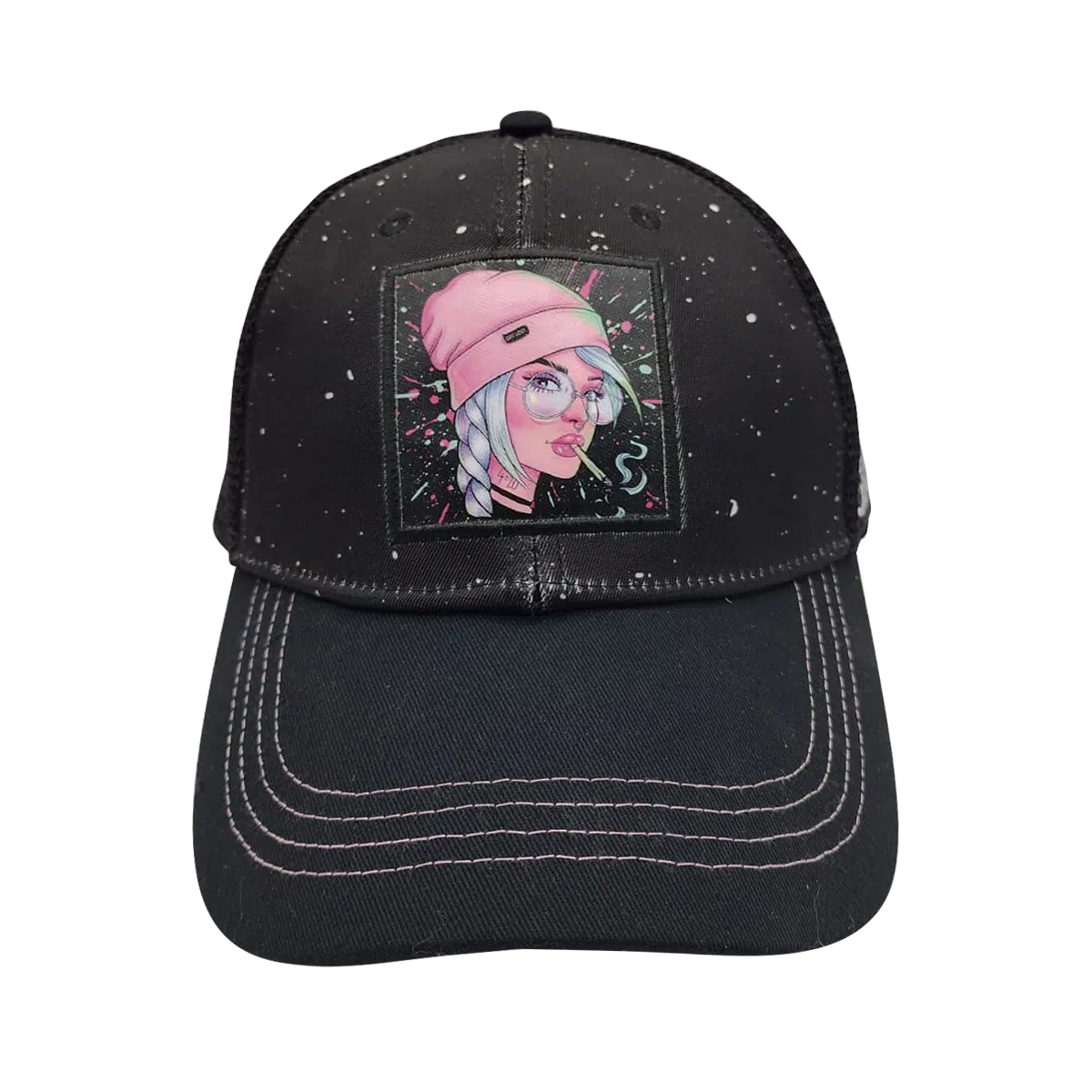 CSPP-017 Get Lost Secret Zipper Pocket Cap – Smell-Proof Stash Hat (Pink Hat Girl)