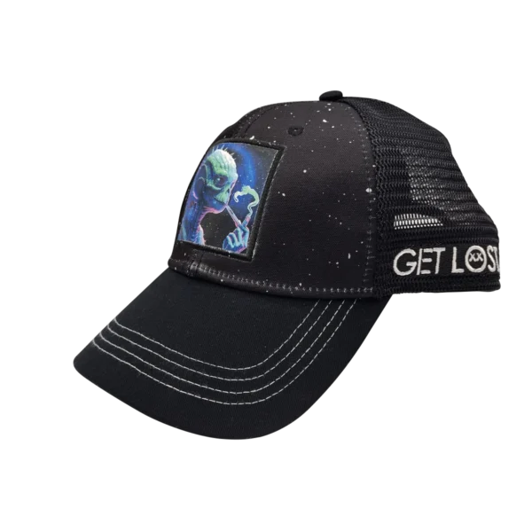 CSPP-021 Get Lost Secret Zipper Pocket Cap – Smell-Proof Stash Hat (Smoking Green Alien) - Image 3