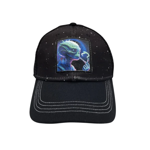 CSPP-021 Get Lost Secret Zipper Pocket Cap – Smell-Proof Stash Hat (Smoking Green Alien)