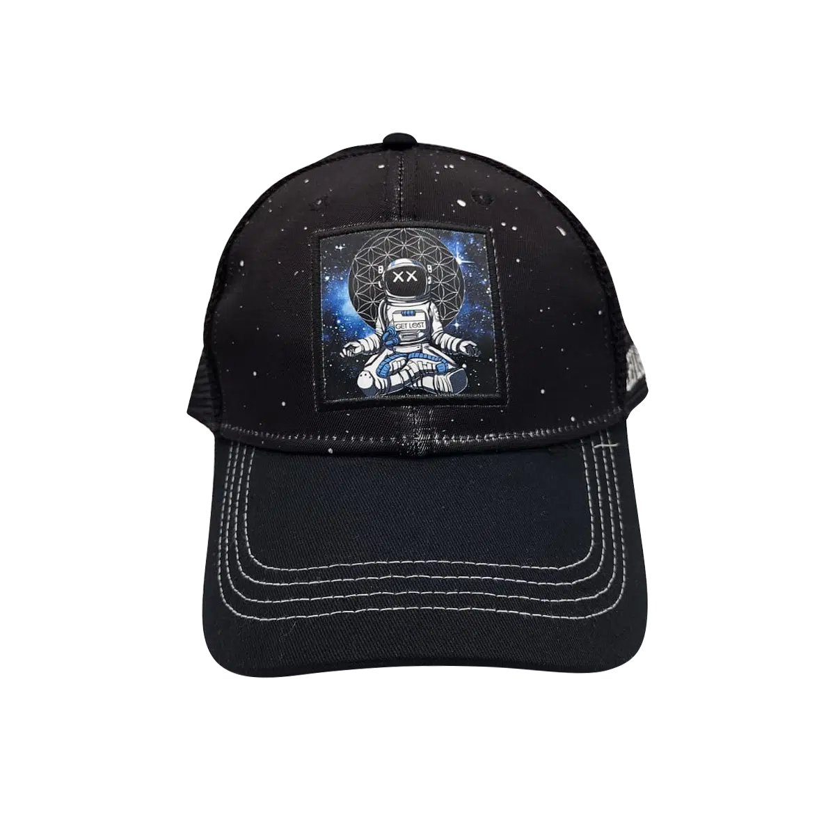 CSPP-023 Get Lost Secret Zipper Pocket Cap – Smell-Proof Stash Hat (Astronaut Meditating)