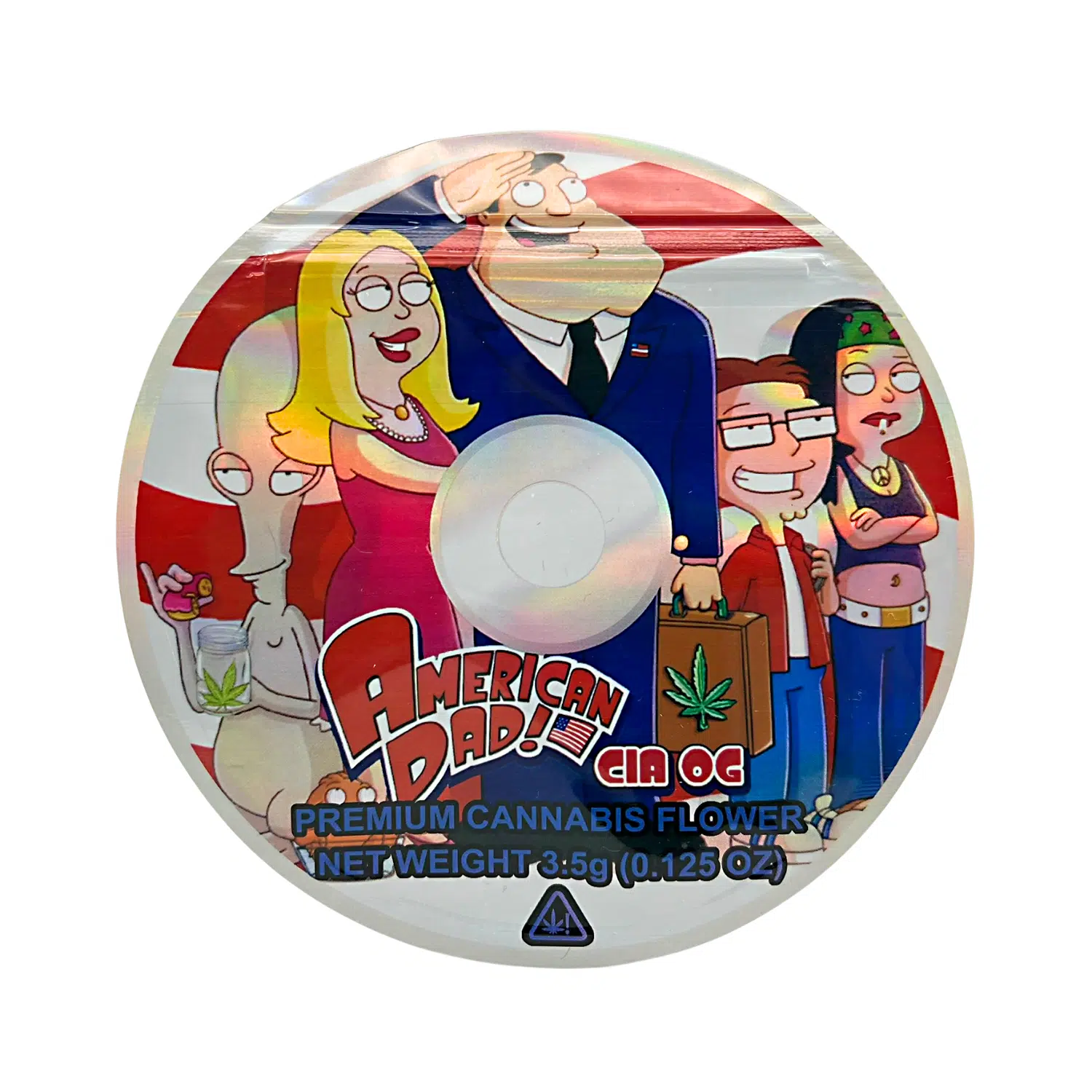 3.5 Gram Mylar Bag – Premium Mylar DVD Bag Only – American Dad TV Show – DVDMB-35-001