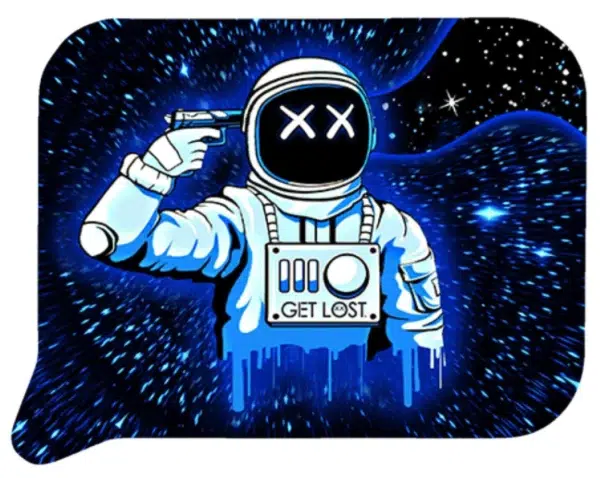 FRT3D-SM-001 Get Lost Small 3D Rolling Tray With Magnetic Lid Cover (Astronaut Suicide)