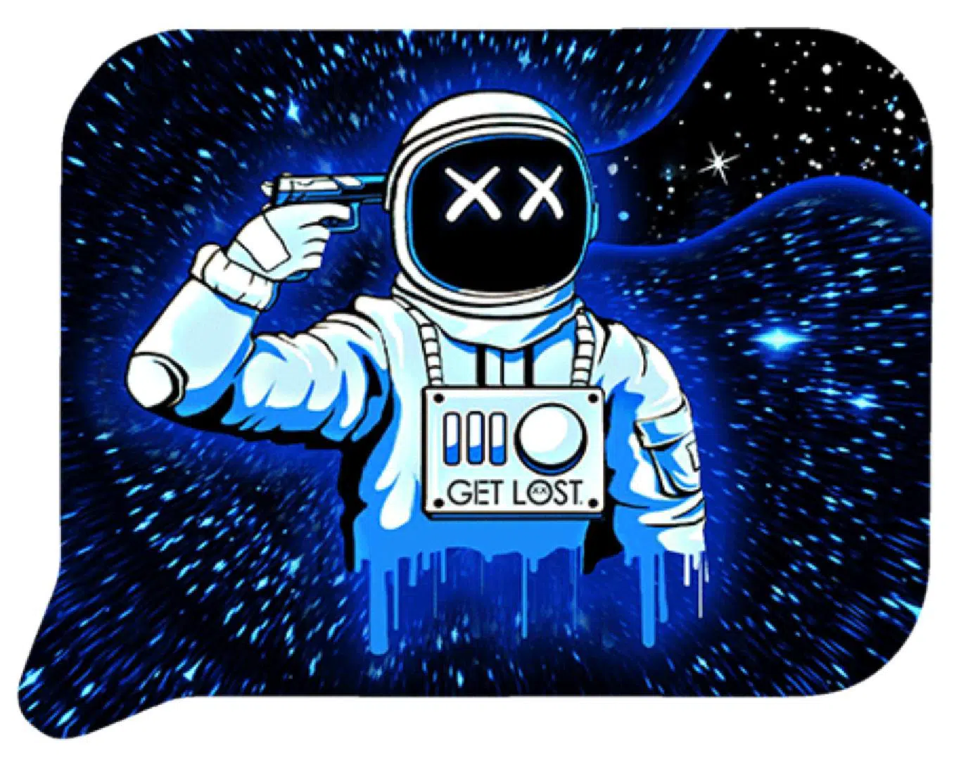 FRT3D-SM-001 Get Lost Small 3D Rolling Tray With Magnetic Lid Cover (Astronaut Suicide)