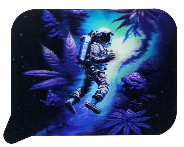 FRT3D-SM-002 Get Lost Small 3D Rolling Tray With Magnetic Lid Cover (Astronaut Floating Weed) - Image 3