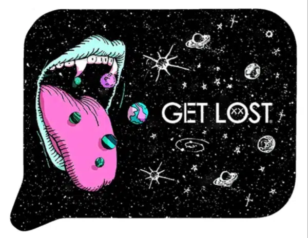 FRT3D-SM-006 Get Lost Small 3D Rolling Tray With Magnetic Lid Cover (Vampire Galaxy Lips)