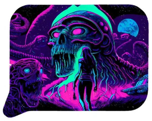 FRT3D-SM-010 Get Lost Small 3D Rolling Tray With Magnetic Lid Cover (Monsters and Woman)