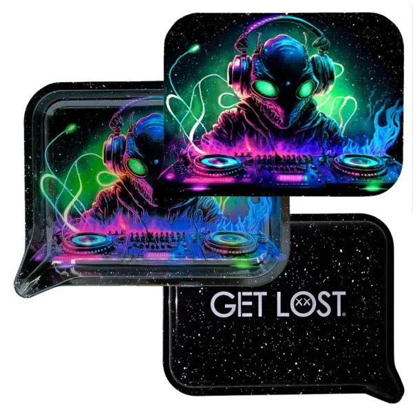 FRT3D-SM-013 Get Lost Small 3D Rolling Tray With Magnetic Lid Cover (Alien DJ) - Image 3