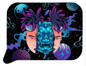 FRT3D-SM-016 Get Lost Small 3D Rolling Tray With Magnetic Lid Cover (Split Face)