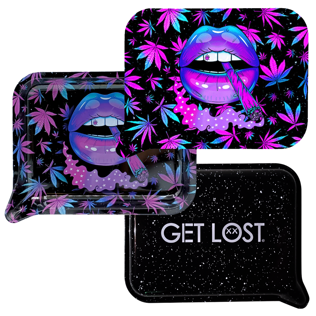 FRT3D-SM-020 Get Lost Small 3D Rolling Tray With Magnetic Lid Cover (Big Lips) - Image 3