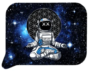 FRT3D-SM-021 Get Lost Small 3D Rolling Tray With Magnetic Lid Cover (Astronaut Meditating)