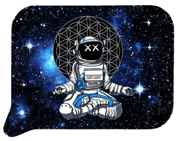 FRT3D-SM-021 Get Lost Small 3D Rolling Tray With Magnetic Lid Cover (Astronaut Meditating)