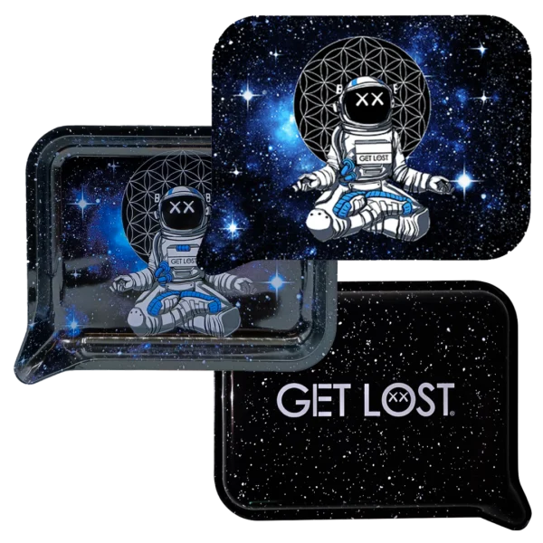 FRT3D-SM-021 Get Lost Small 3D Rolling Tray With Magnetic Lid Cover (Astronaut Meditating) - Image 3
