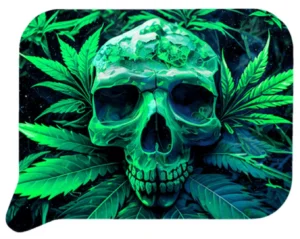FRT3D-SM-029 Get Lost Small 3D Rolling Tray With Magnetic Lid Cover (Green Skull)