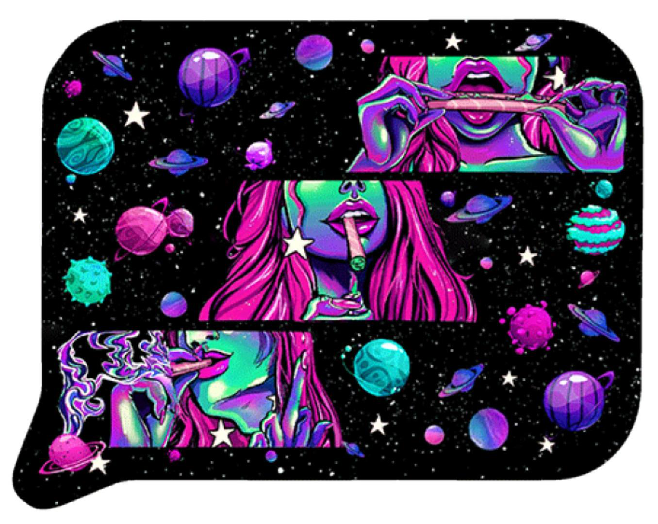FRT3D-SM-030 Get Lost Small 3D Rolling Tray With Magnetic Lid Cover (Rolling Smoking Girl)
