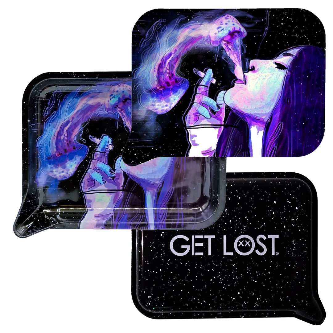 FRT3D-SM-036 Get Lost Small 3D Rolling Tray With Magnetic Lid Cover (Hot Chic Smoking Up) - Image 3