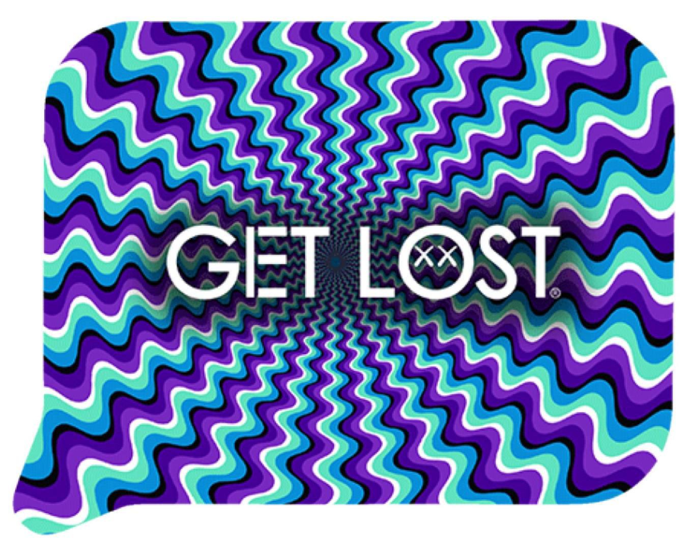FRT3D-SM-037 Get Lost Small 3D Rolling Tray With Magnetic Lid Cover (Purple Blue Spiral)
