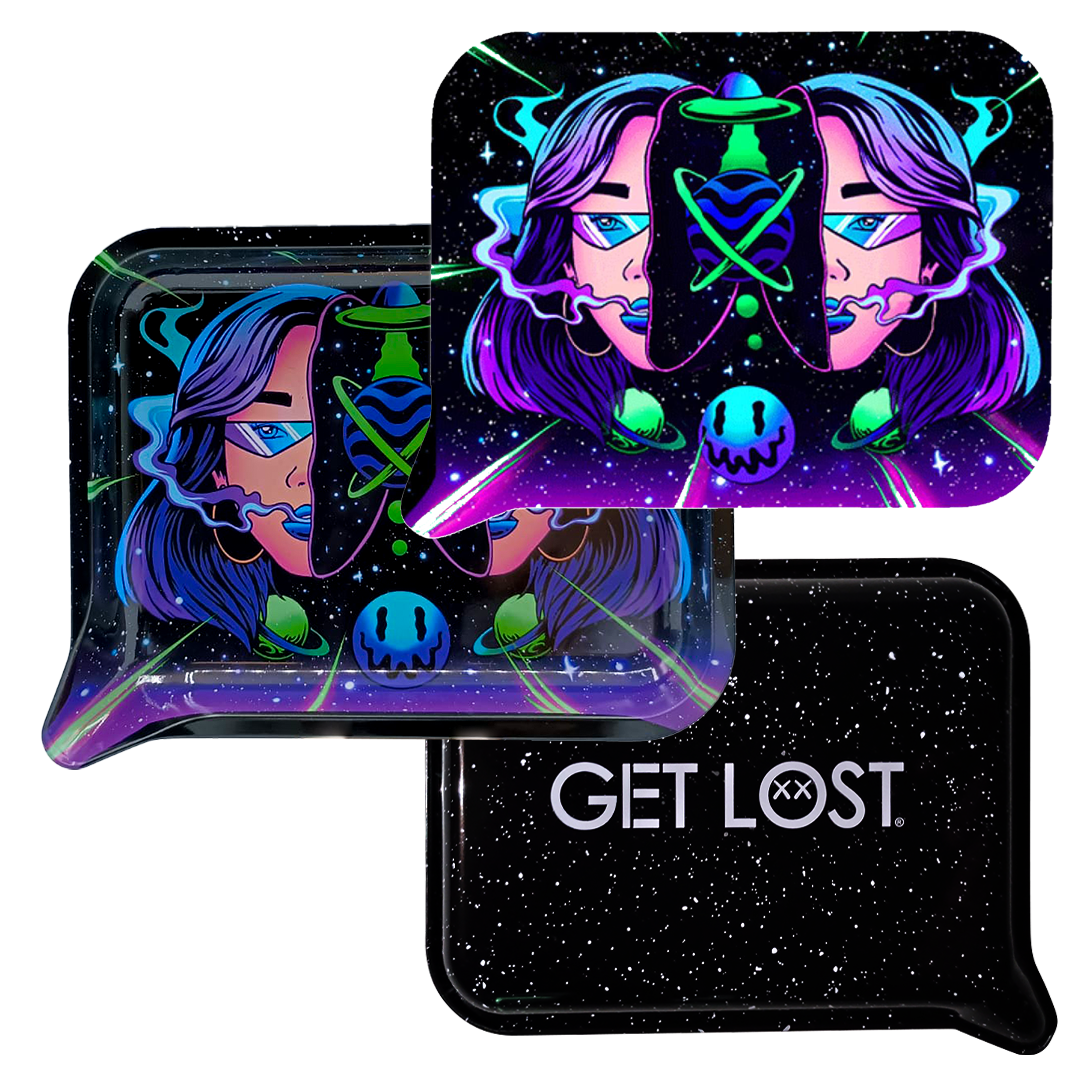 FRT3D-SM-040 Get Lost Small 3D Rolling Tray With Magnetic Lid Cover (Girl Split Face) - Image 3