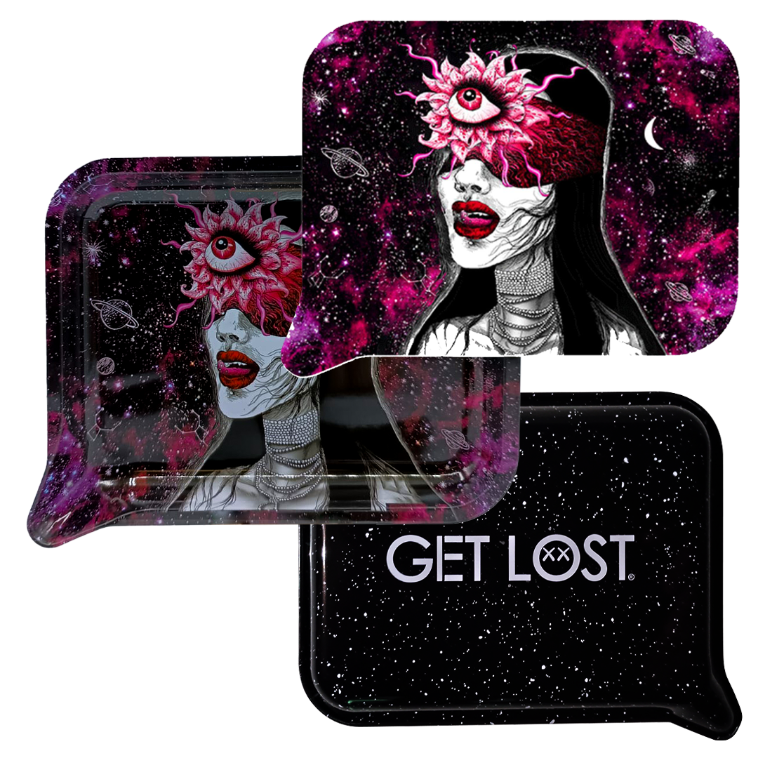 FRT3D-SM-044 Get Lost Small 3D Rolling Tray With Magnetic Lid Cover (Black Hair Third Red Eye) - Image 3