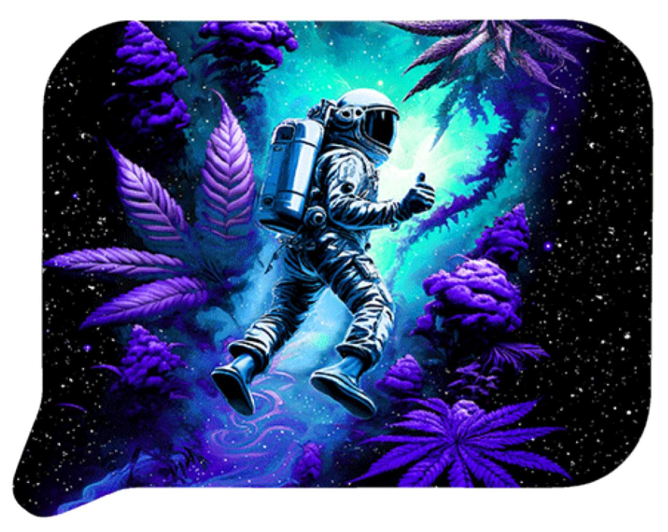 FRT3D-SM-051 Get Lost Small 3D Rolling Tray With Magnetic Lid Cover (Astronaut Floating With Weed)