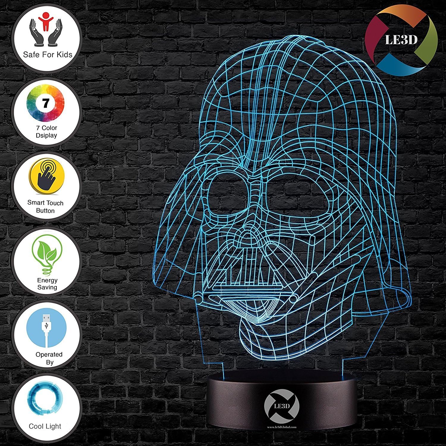 HNL-002 - Holographic LED Lamp - Darth Vader - Image 3