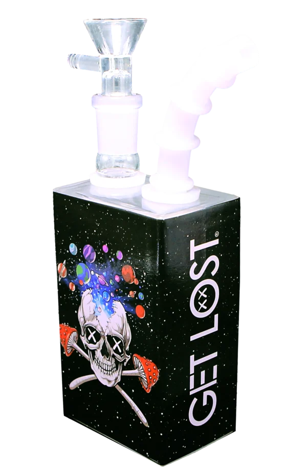 JB-002 Get Lost Glass Juice Box Pipe (Galaxy Skull) - Image 4