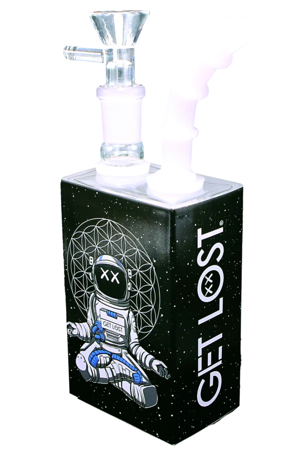 JB-004 Get Lost Glass Juice Box Pipe (Astronaut Meditating) - Image 6