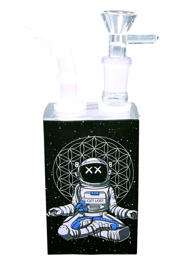 JB-004 Get Lost Glass Juice Box Pipe (Astronaut Meditating) - Image 7