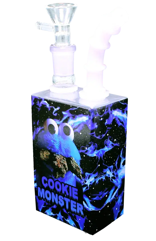 JB-009 Glass Juice Box Pipe (Cookie Monster) - Image 4