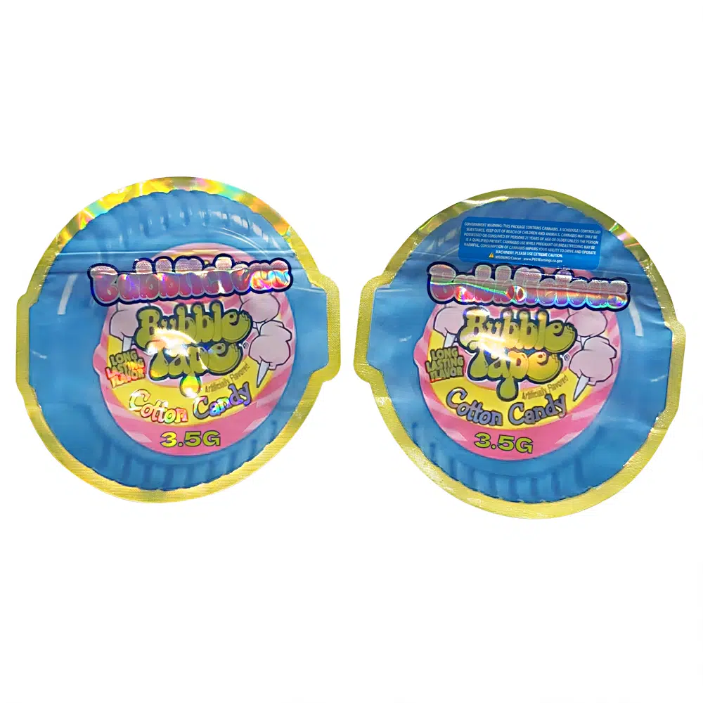 3.5g Shaped Mylar Bag – Premium Smell-Proof Flower Packaging – Bubblilicious Bubble Tape (50 Count) JSMB-35G-001