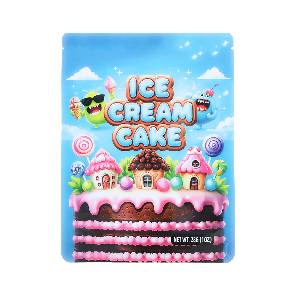 28 Gram Mylar Bag – Premium Smell-Proof Flower Packaging – Ice Cream Cake (50 Count) MB-28G-010
