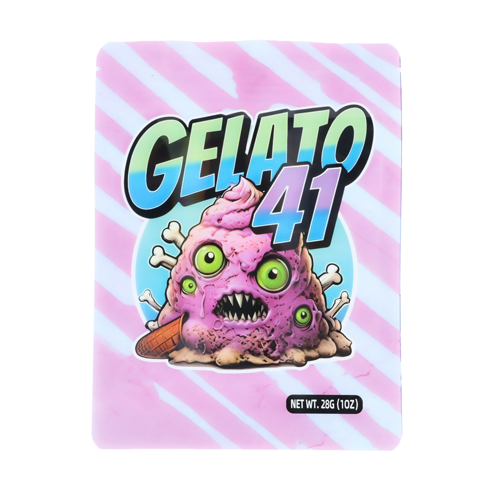 28 Gram Mylar Bag – Premium Smell-Proof Flower Packaging – Pink Gelato 41 (50 Count) MB-28G-015