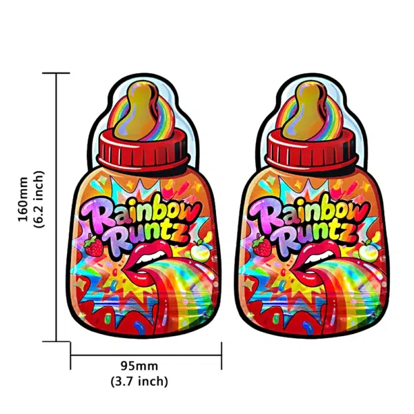 3.5g Designer Shape Mylar Bag – Premium Packaging (50 Count) Rainbow Runtz - MB-BABY-001 - Image 2