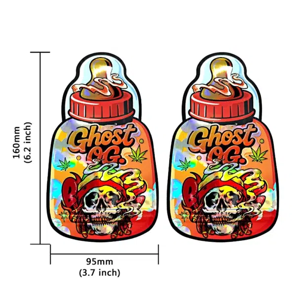 3.5g Designer Shape Mylar Bag – Premium Packaging (50 Count) Ghost OG - MB-BABY-006 - Image 2