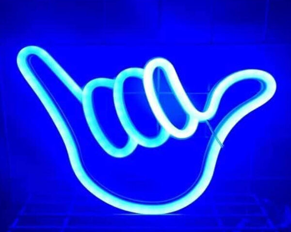 NHL-025 - Neon Hanging Light - Shake Hand Sign 9"x9"