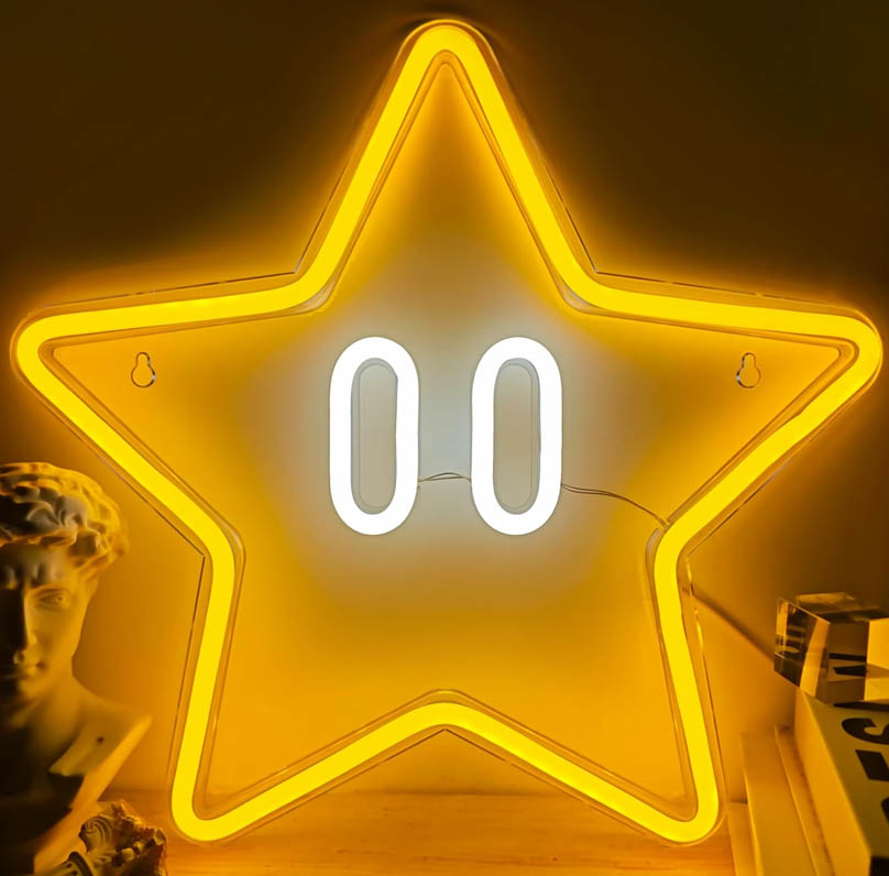 NHL-043 – Neon Hanging Light – Anime Mario Star 13″x13″