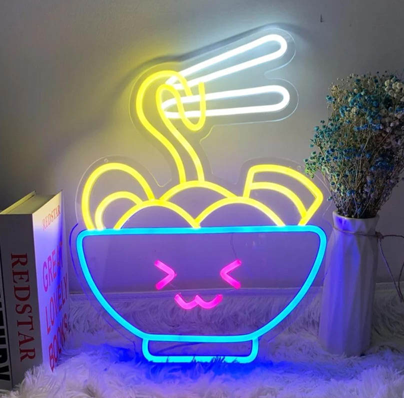 NHL-052 – Neon Hanging Light – Ramen Soup 12″x16″
