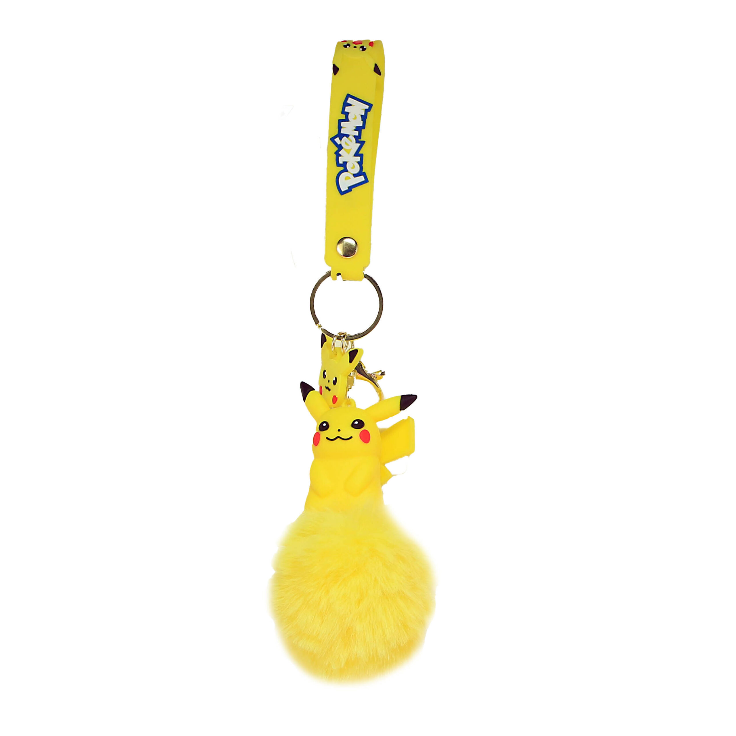 PSK-008 Pom Pom Puffy Keychain with Silicone Band – Pokemon Pikachu03