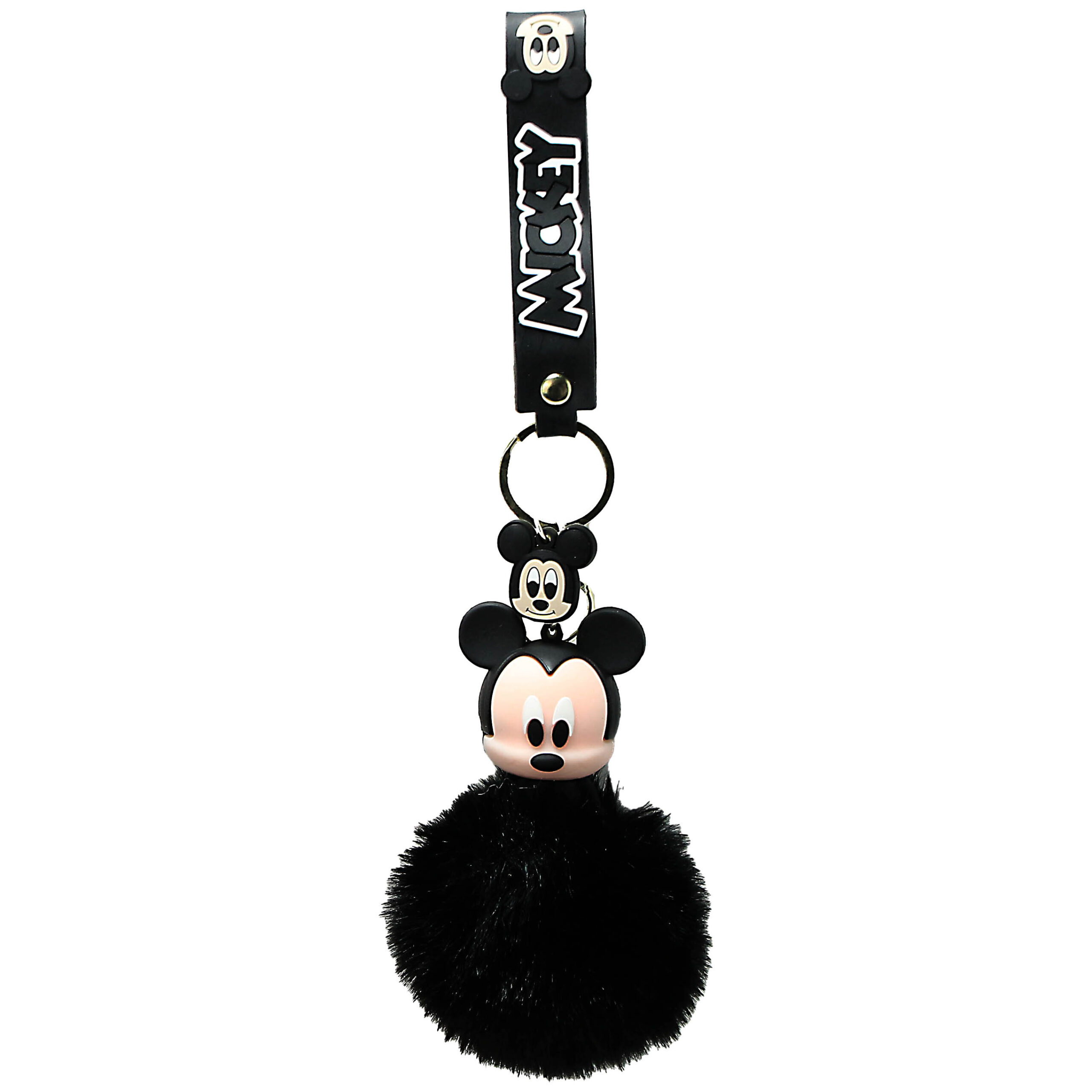 PSK-028 Pom Pom Puffy Keychain with Silicone Band – Disney Mickey Mouse