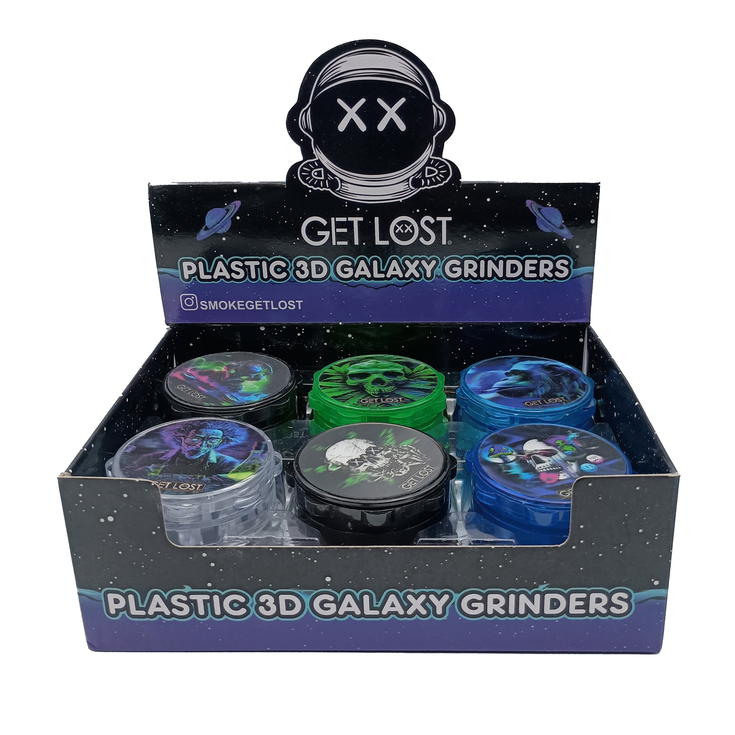 PG3DG-6PK-004 Plastic 3D Galaxy Grinder (67mm) (12 Count) Set4