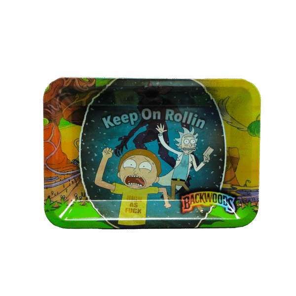 STNL-011 Small Tray No Lid - Backwoods Rick and Morty Keep on Rollin